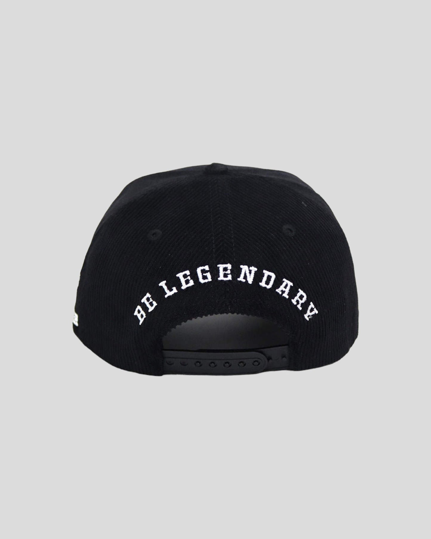 Black “BE LEGENDARY” Corduroy Snapback