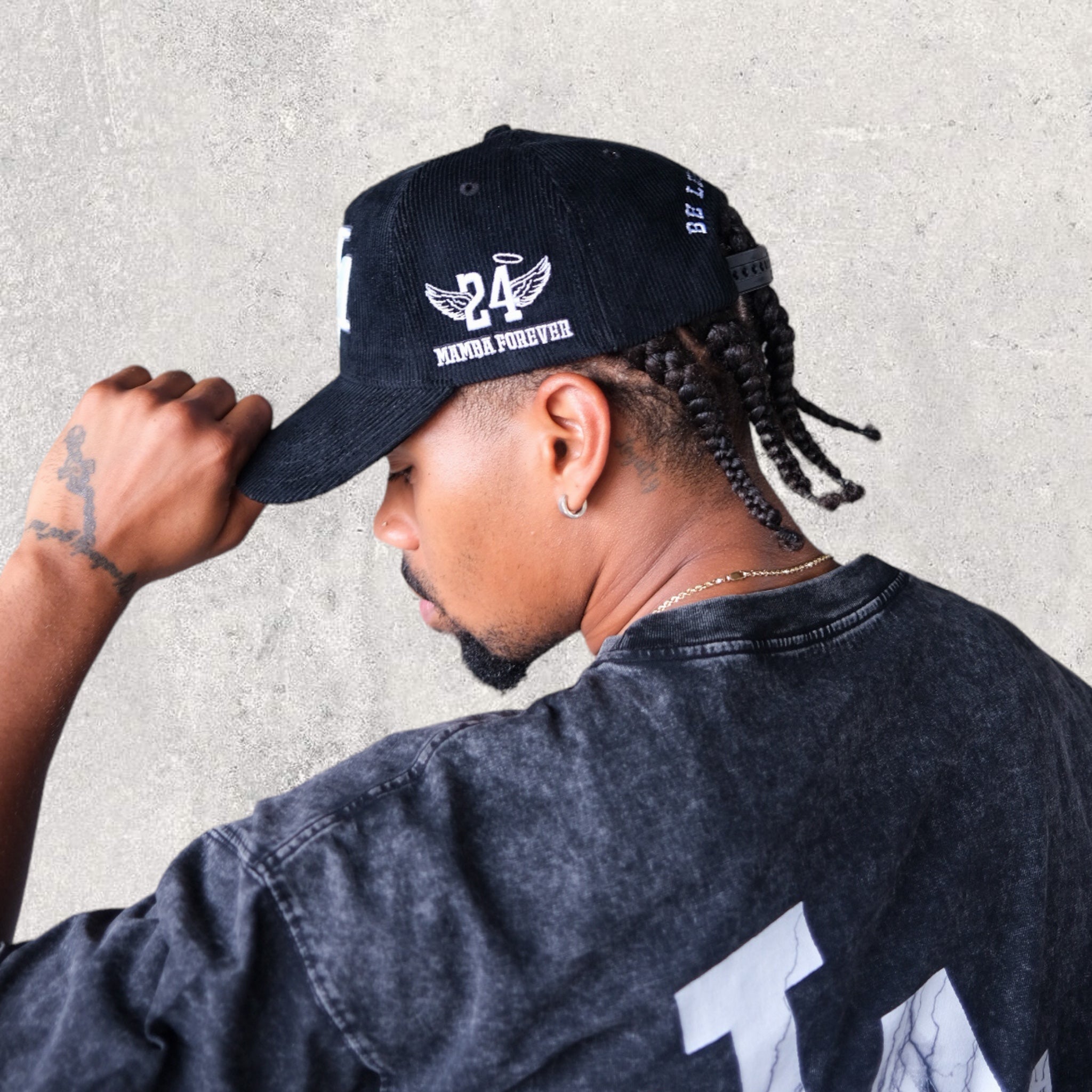 Black “BE LEGENDARY” Corduroy Snapback – UrbanOriginsLA