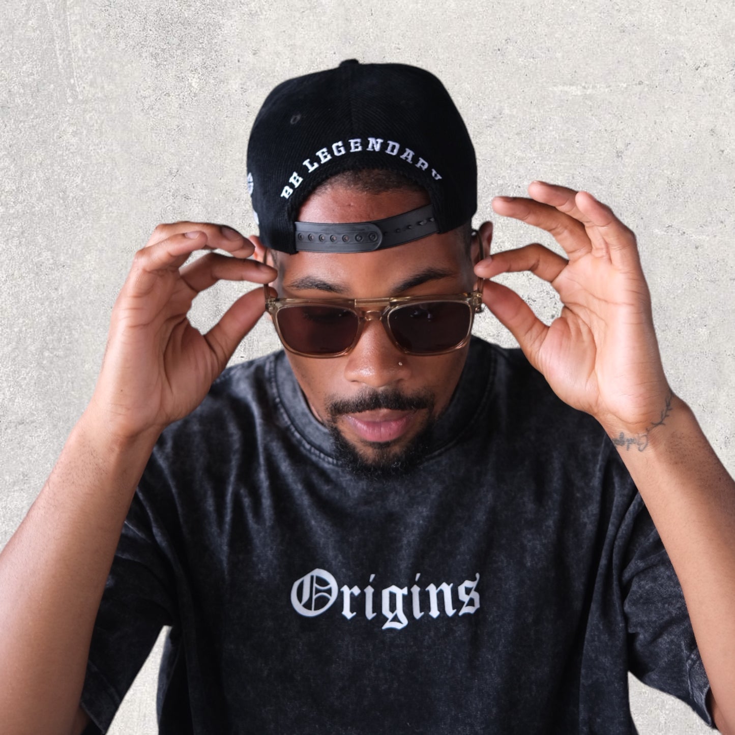 Black “BE LEGENDARY” Corduroy Snapback